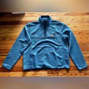 L.L. Bean NWT Blue Quilted Snap-Placket Pullover - Slightly Fitted